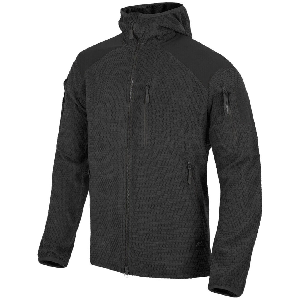 HELIKON-TEX ALPHA HOODIE JACKET GRID FLEECE BLACK 3XL