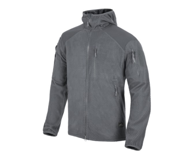 HELIKON-TEX ALPHA HOODIE JACKET GRID FLEECE SHADOW GREY XS