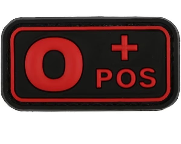 BLOODTYPE RUBBER PATCH B POS RED