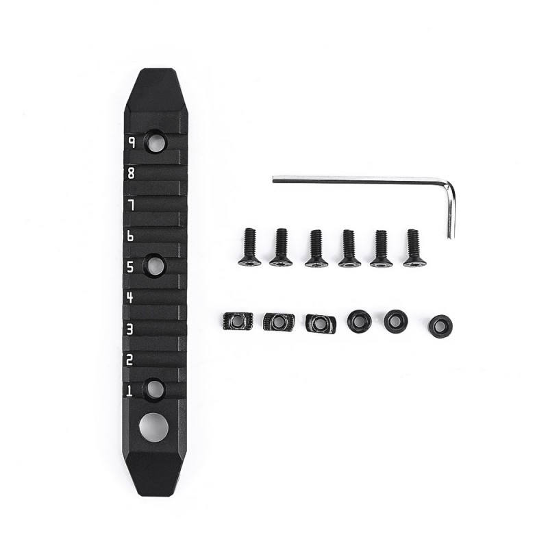 9-SLOT ALUMINUM RAIL FOR M-LOK & KEYMOD