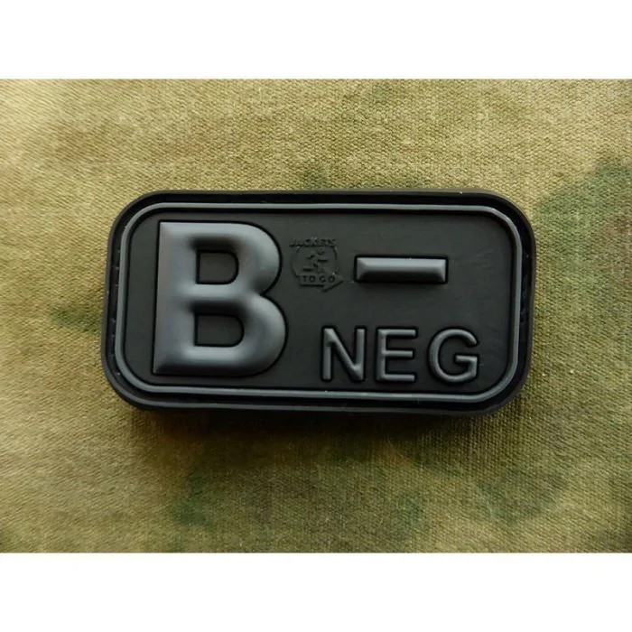 BLOODTYPE RUBBER PATCH B NEG BLACKOPS (JTG)