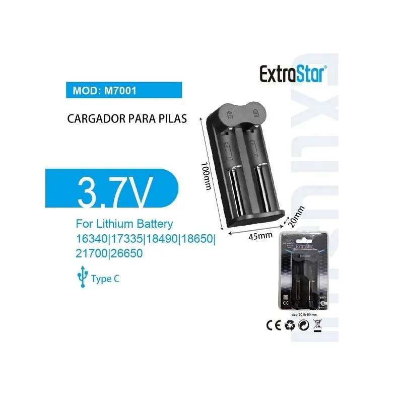 Cargador Para Pilas Litio Type C M7001