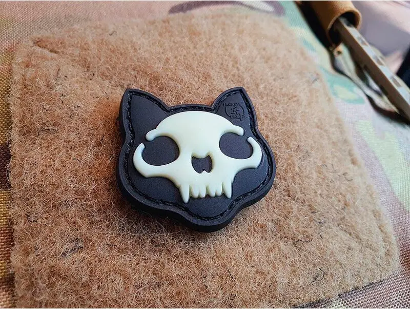 Micro Nightmare Skull Cat Rubber Patch No. 2