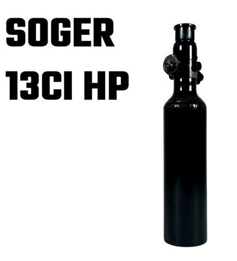 [244466] SOGER HPA TANK 3000PSI 0.21L (13CI) + HP REG (PI CERTIFIED -