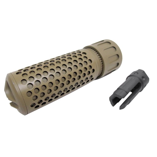 [266574] 5KU KAC-QDC CQB SILENCER WITH FLASH HIDER FOR ELECTRIC GUN 1 TAN