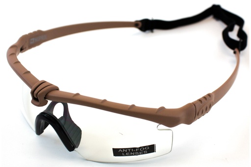 [268448] BATTLE PRO THERMAL SUNGLASSES TAN / CLEAR - NUPROL