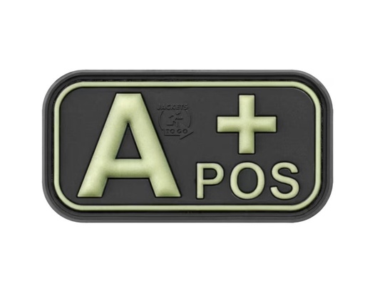 BLOODTYPE RUBBER PATCH A POS GLOW IN THE DARK