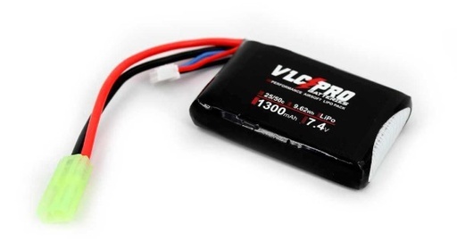 [273916] BATERIA VLC PRO LIPO 7.4V 1300MAH 25C/50C 1STICK PEQ. NEGRA