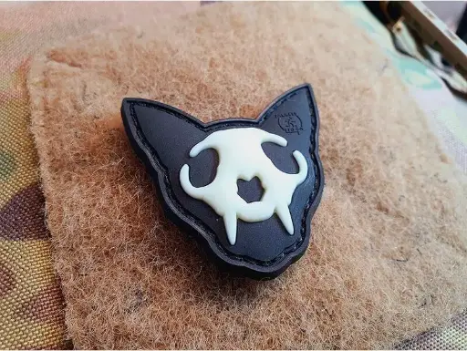 [12838760100] Micro Nightmare Skull Cat Rubber Patch No. 1